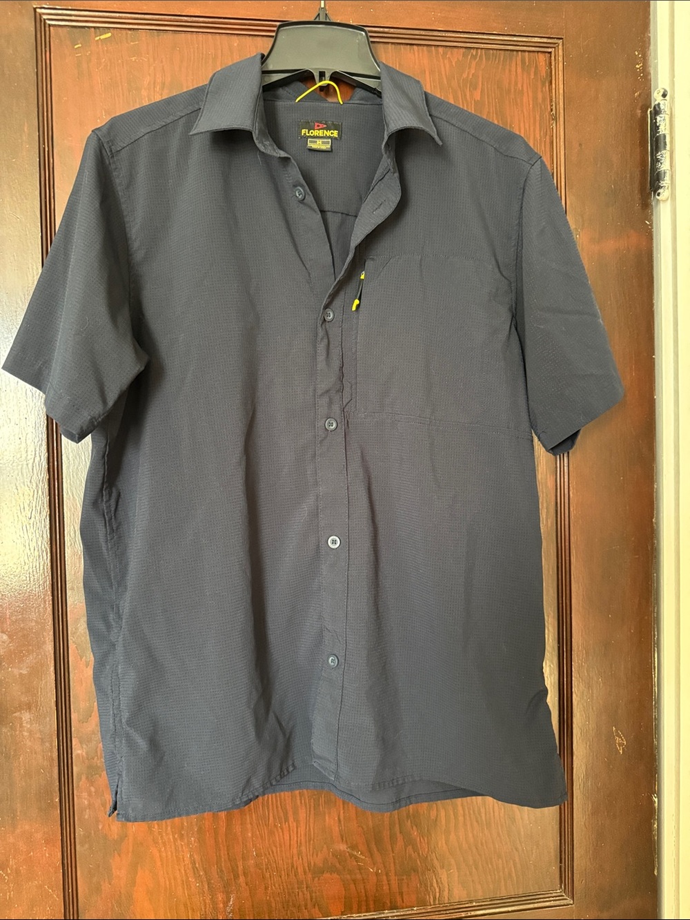 Florence Marine X Airtex Expedition Short Sleeve Button-Up Shirt in Navy